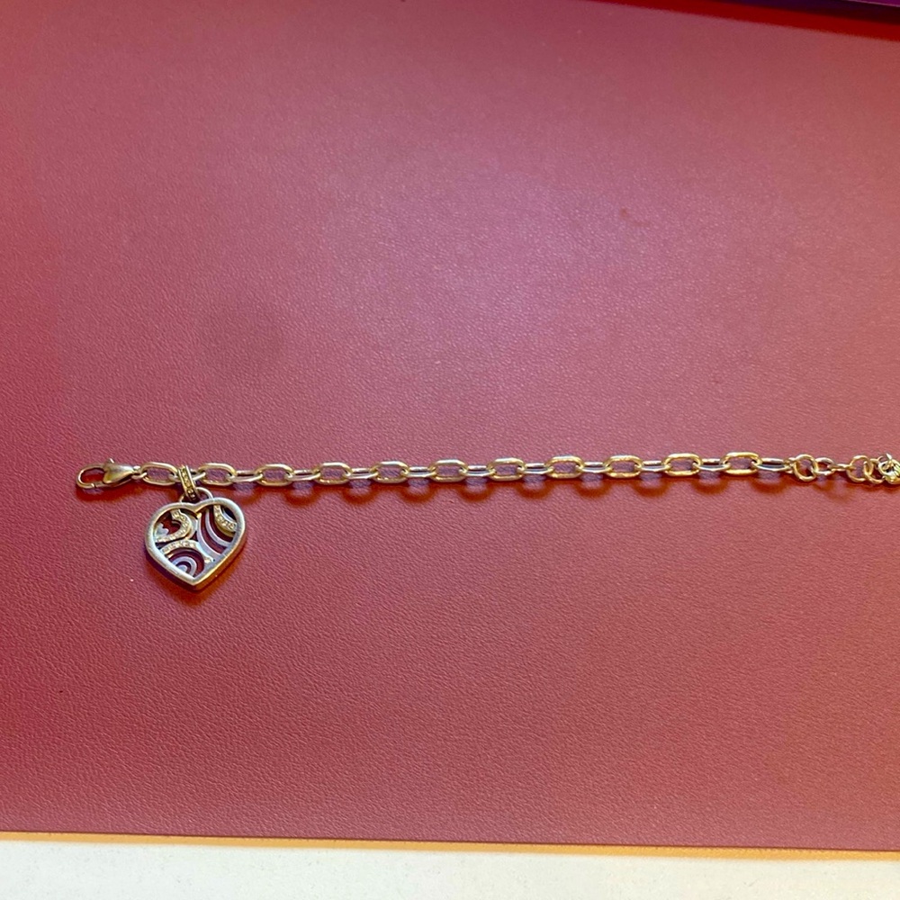 Brighton heart rhinestone bracelet 8 inches